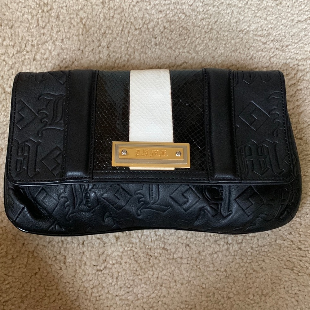 L.A.M.B. Black and White Clutch
